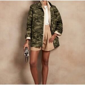 Banana Republic Utility Field Jacket XS Olive Green Camo NWT